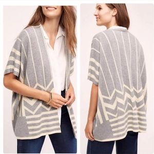 Anthropologie Gray and Cream kimono Cardigan